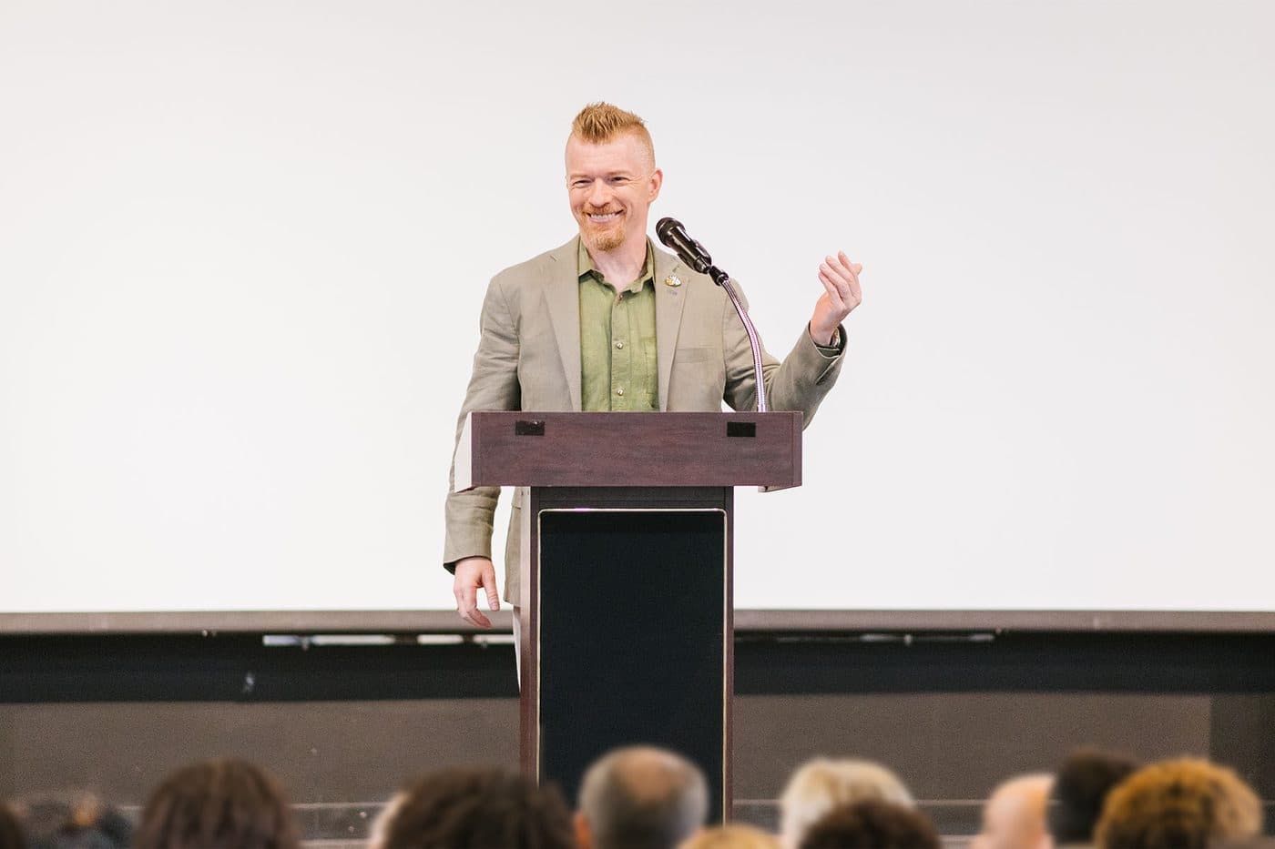 Shane Lukas delivering a keynote